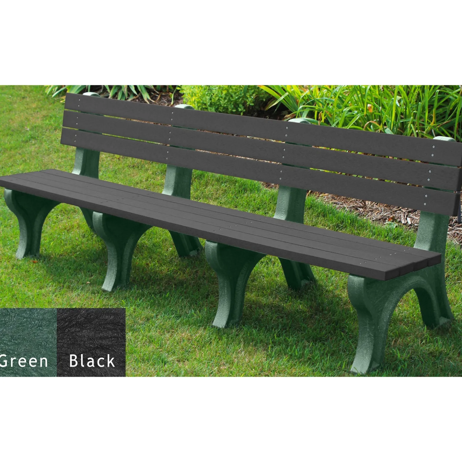 Deluxe Plastic Bench with Back 8'