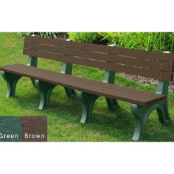 Deluxe Plastic Bench with Back 8'