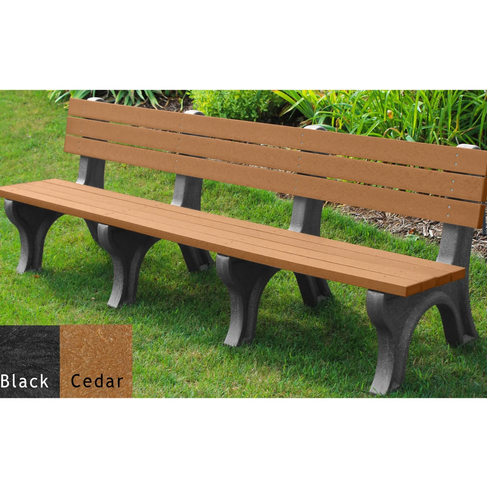 Deluxe Plastic Bench with Back 8'