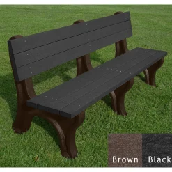 Deluxe Recycled Plastic Bench with Back 6'