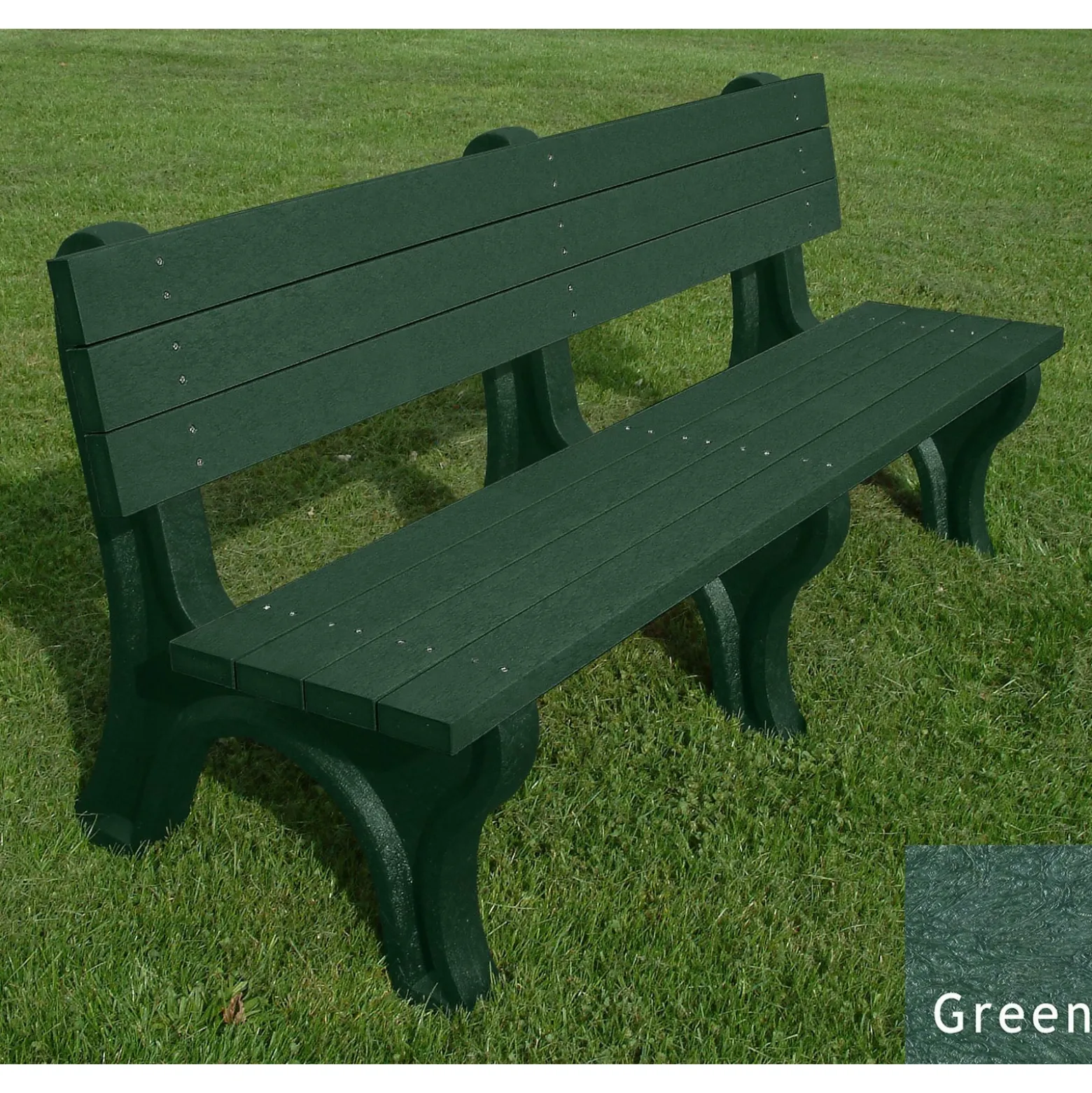 Deluxe Recycled Plastic Bench with Back 6'