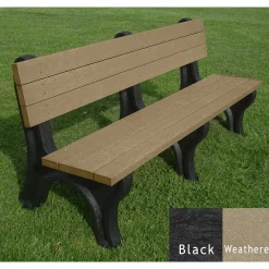 Deluxe Recycled Plastic Bench with Back 6'