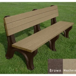Deluxe Recycled Plastic Bench with Back 6'