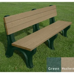 Deluxe Recycled Plastic Bench with Back 6'