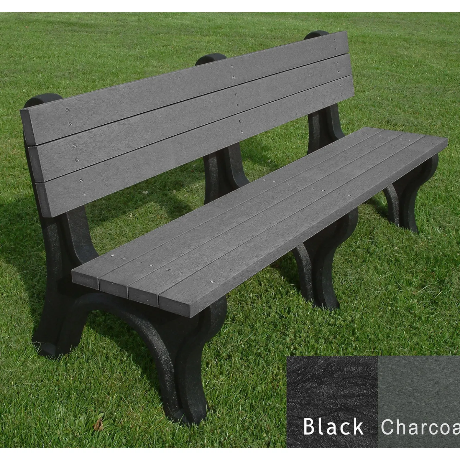 Deluxe Recycled Plastic Bench with Back 6'