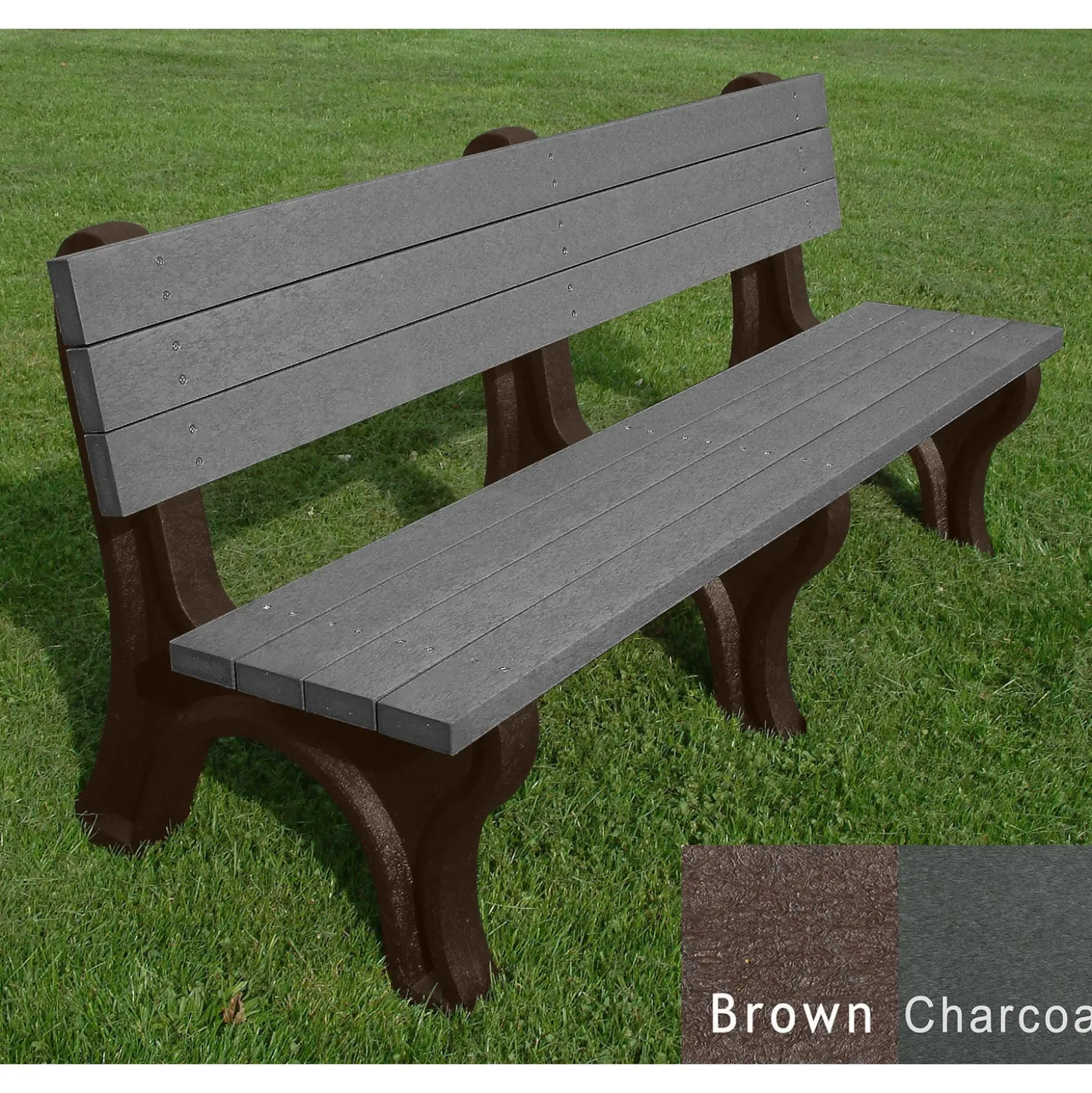 Deluxe Recycled Plastic Bench with Back 6'