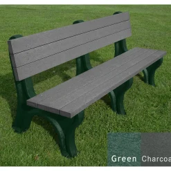 Deluxe Recycled Plastic Bench with Back 6'