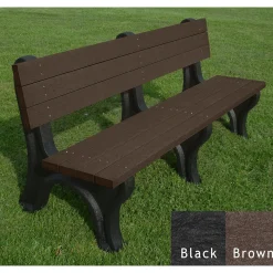 Deluxe Recycled Plastic Bench with Back 6'