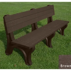 Deluxe Recycled Plastic Bench with Back 6'