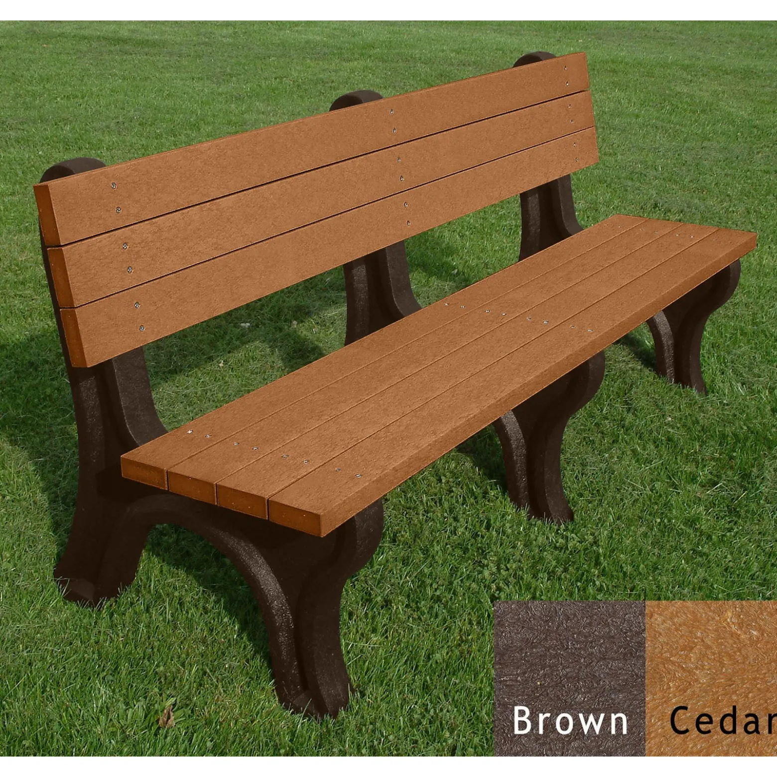 Deluxe Recycled Plastic Bench with Back 6'