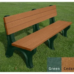 Deluxe Recycled Plastic Bench with Back 6'