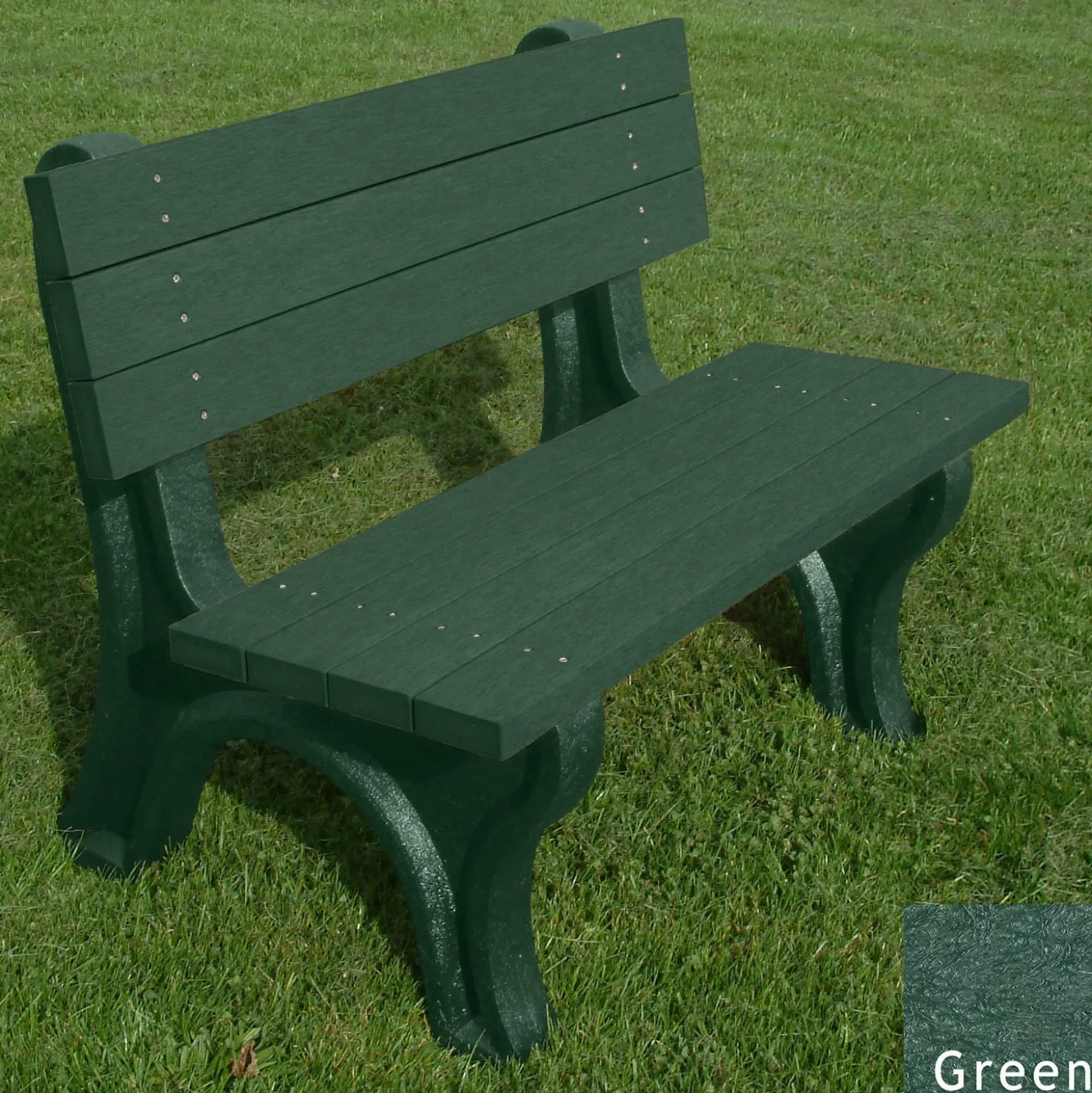 Deluxe Recycled Plastic Bench with Back 4'