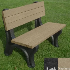 Deluxe Recycled Plastic Bench with Back 4'