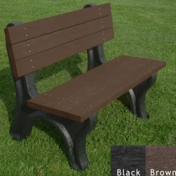 Deluxe Recycled Plastic Bench with Back 4'