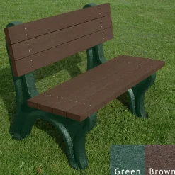 Deluxe Recycled Plastic Bench with Back 4'