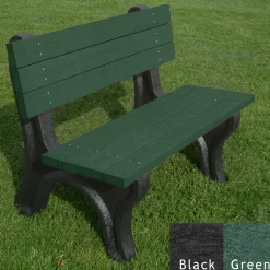 Deluxe Recycled Plastic Bench with Back 4'