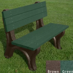 Deluxe Recycled Plastic Bench with Back 4'