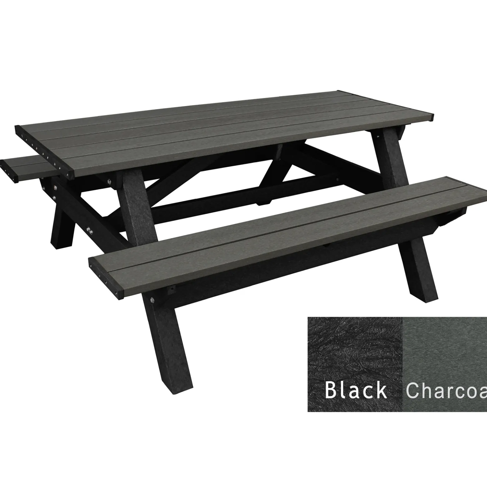 Deluxe Recycled Plastic Picnic Table - 72"W x 61"D