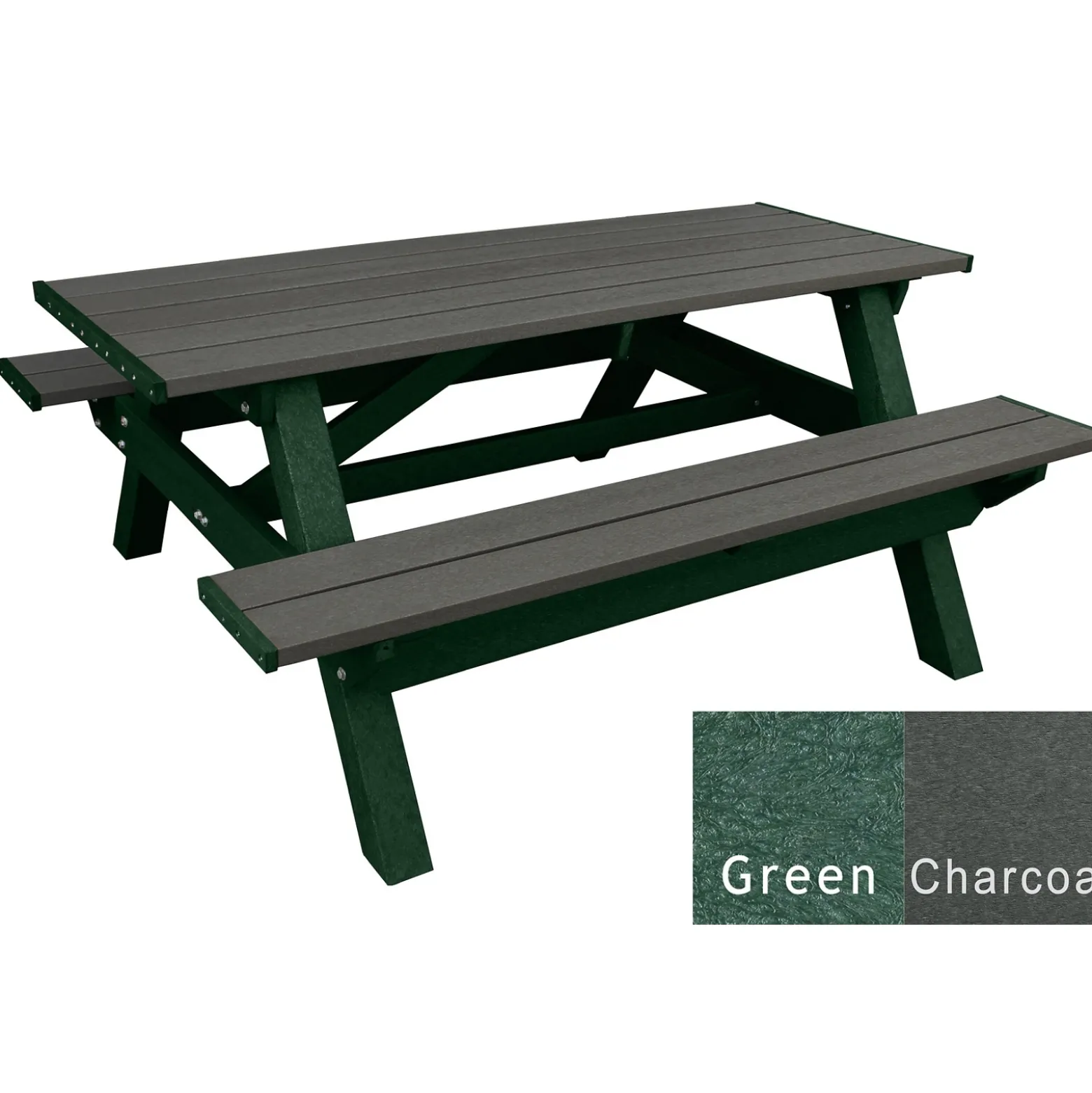 Deluxe Recycled Plastic Picnic Table - 72"W x 61"D