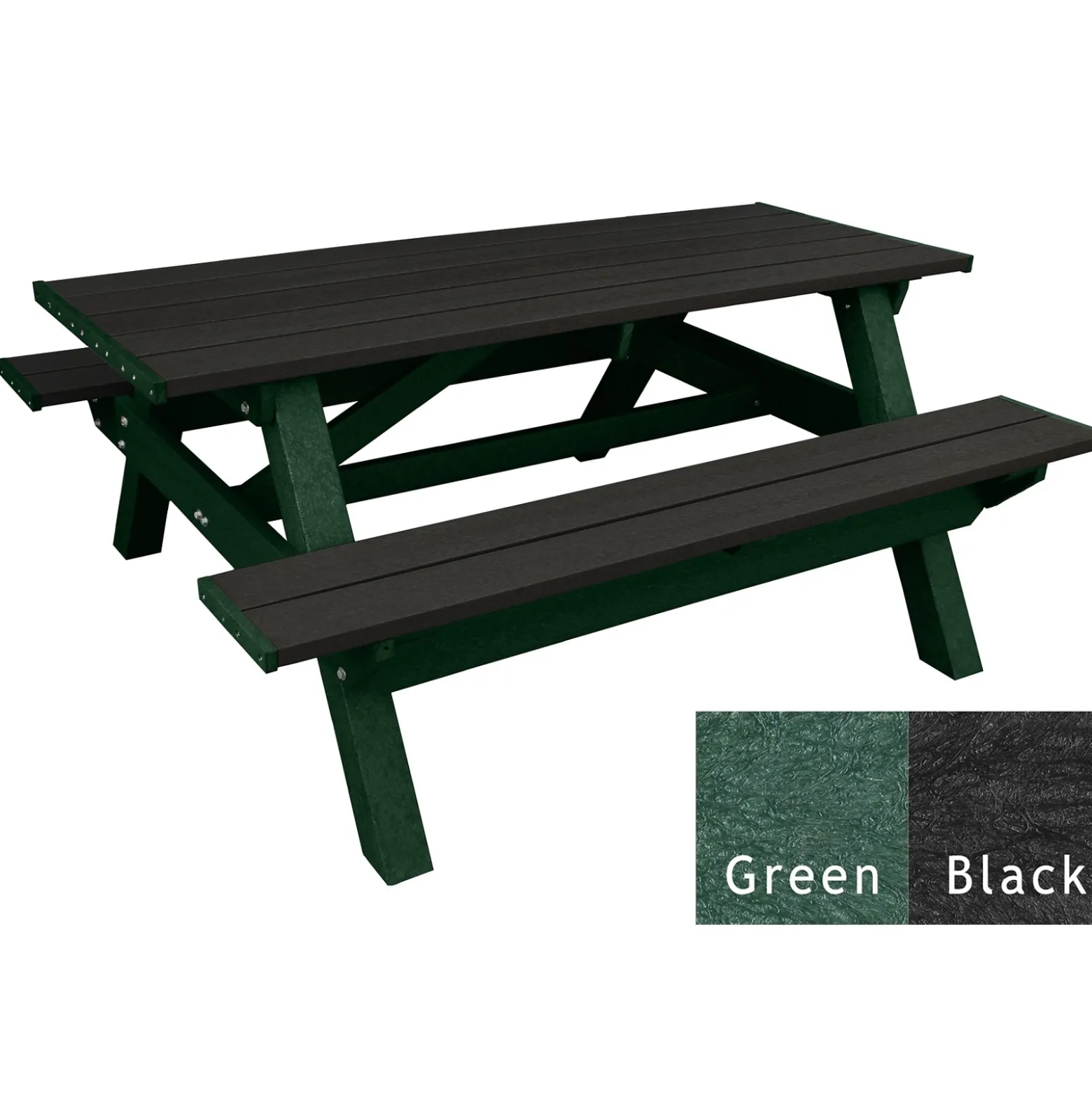 Deluxe Recycled Plastic Picnic Table - 72"W x 61"D
