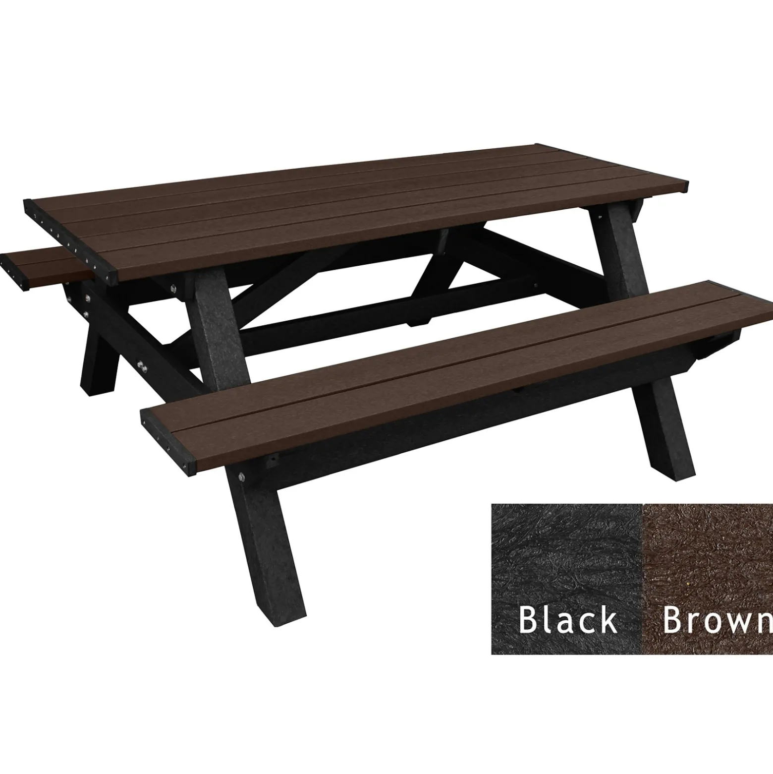 Deluxe Recycled Plastic Picnic Table - 72"W x 61"D