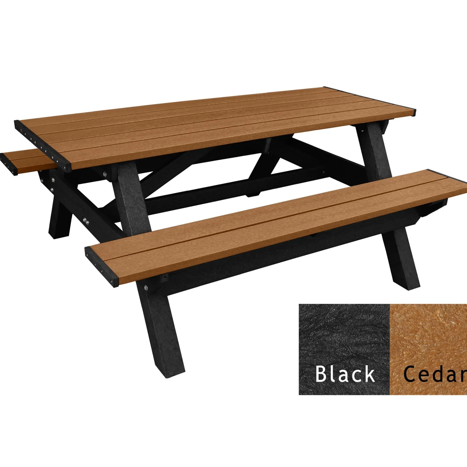 Deluxe Recycled Plastic Picnic Table - 72"W x 61"D