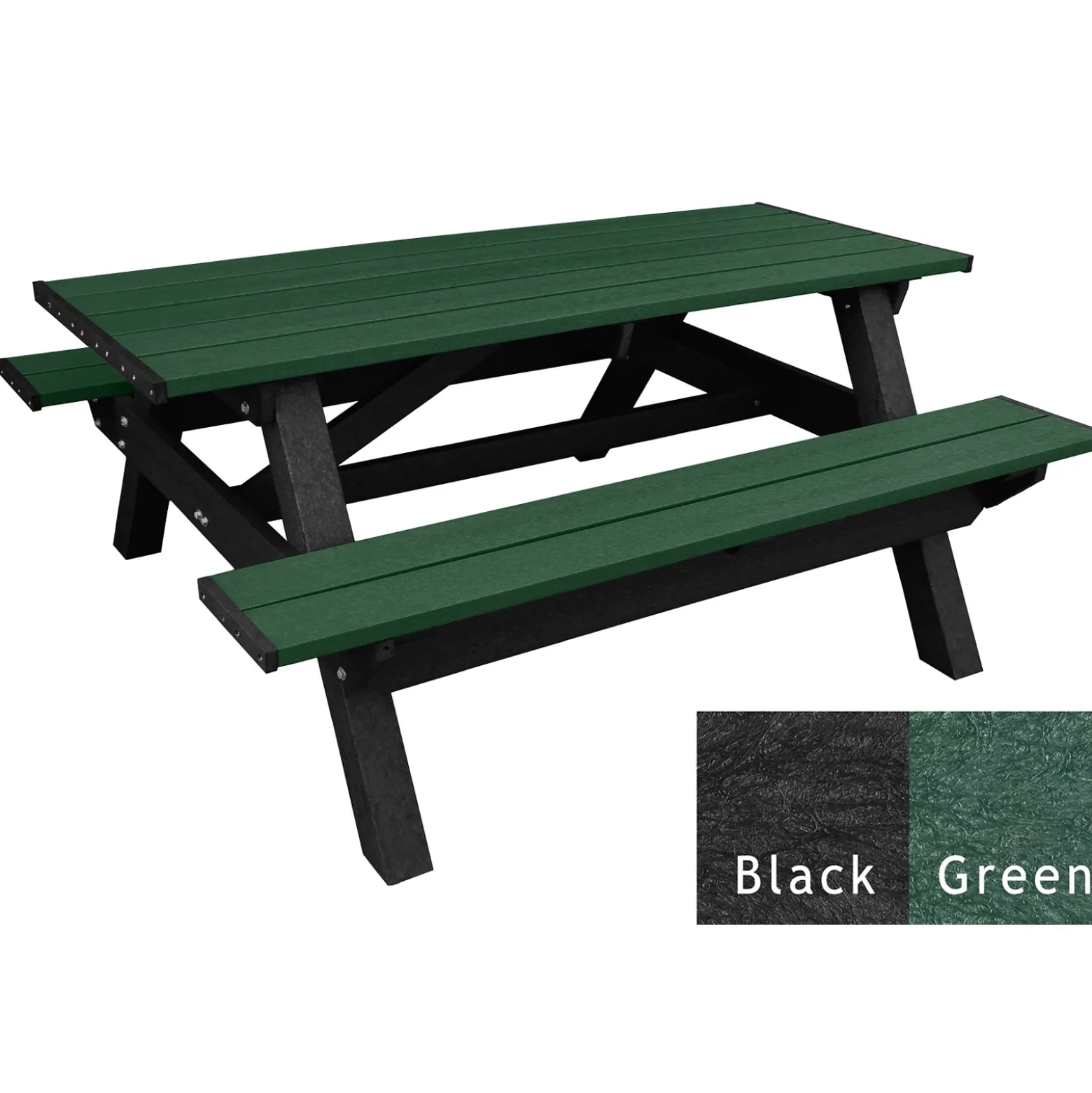 Deluxe Recycled Plastic Picnic Table - 72"W x 61"D
