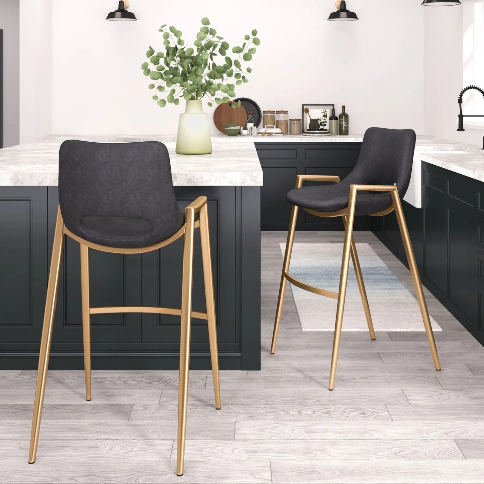 Desi Upholstered Barstool - Set of Two