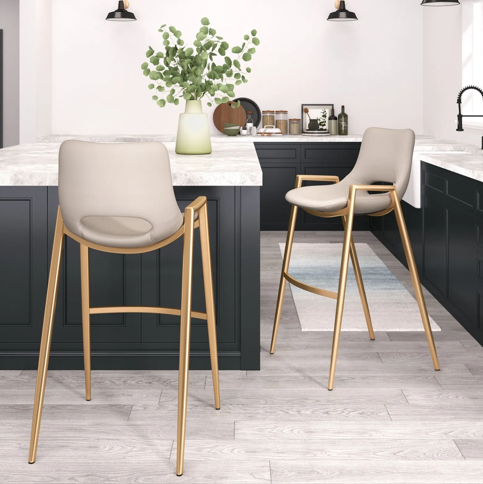 Desi Upholstered Barstool - Set of Two