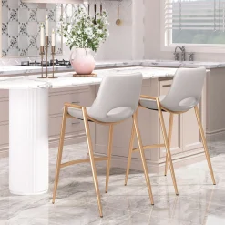 Desi Upholstered Counter Stool - Set of Two