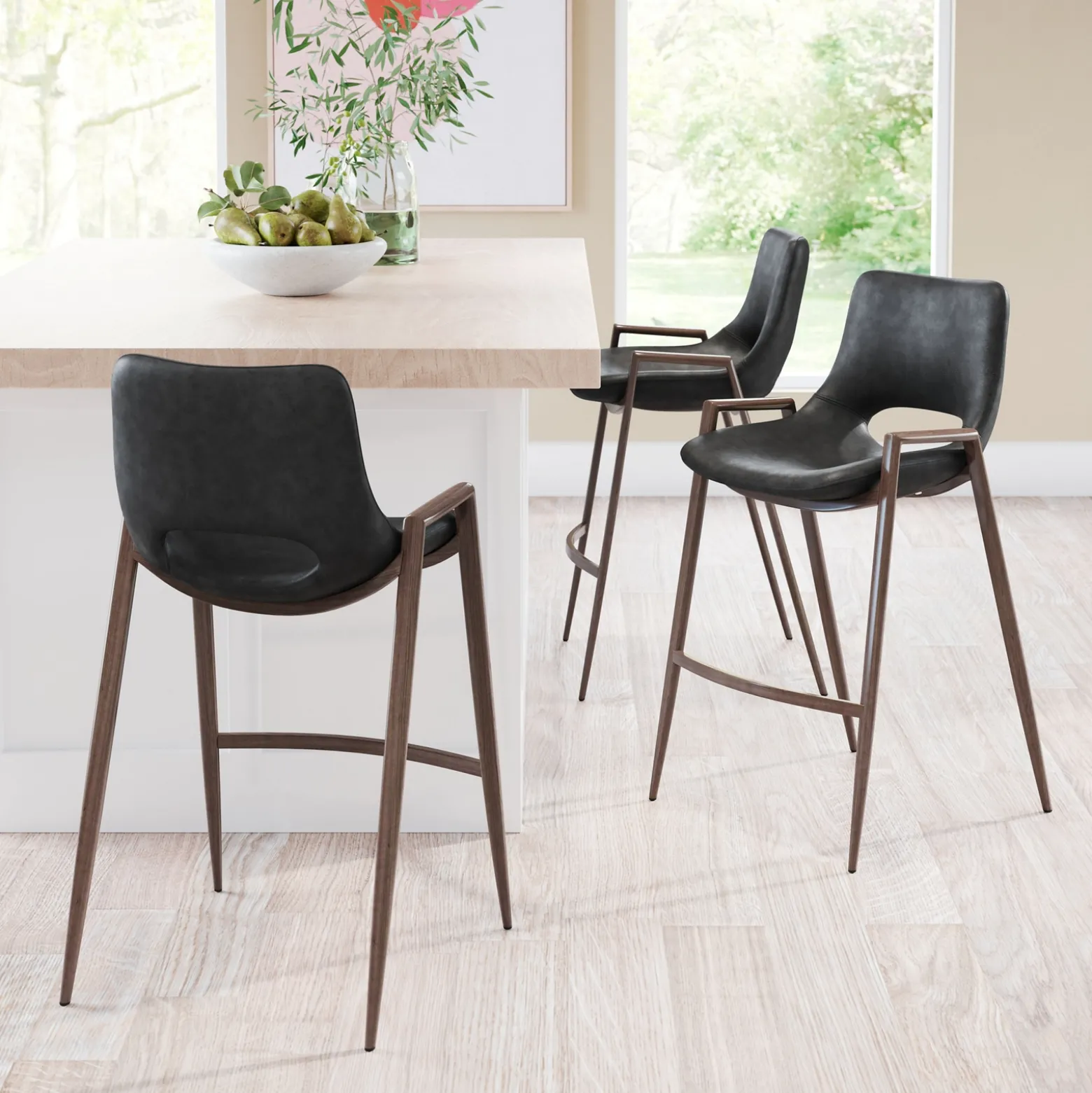 Desi Upholstered Counter Stool - Set of Two