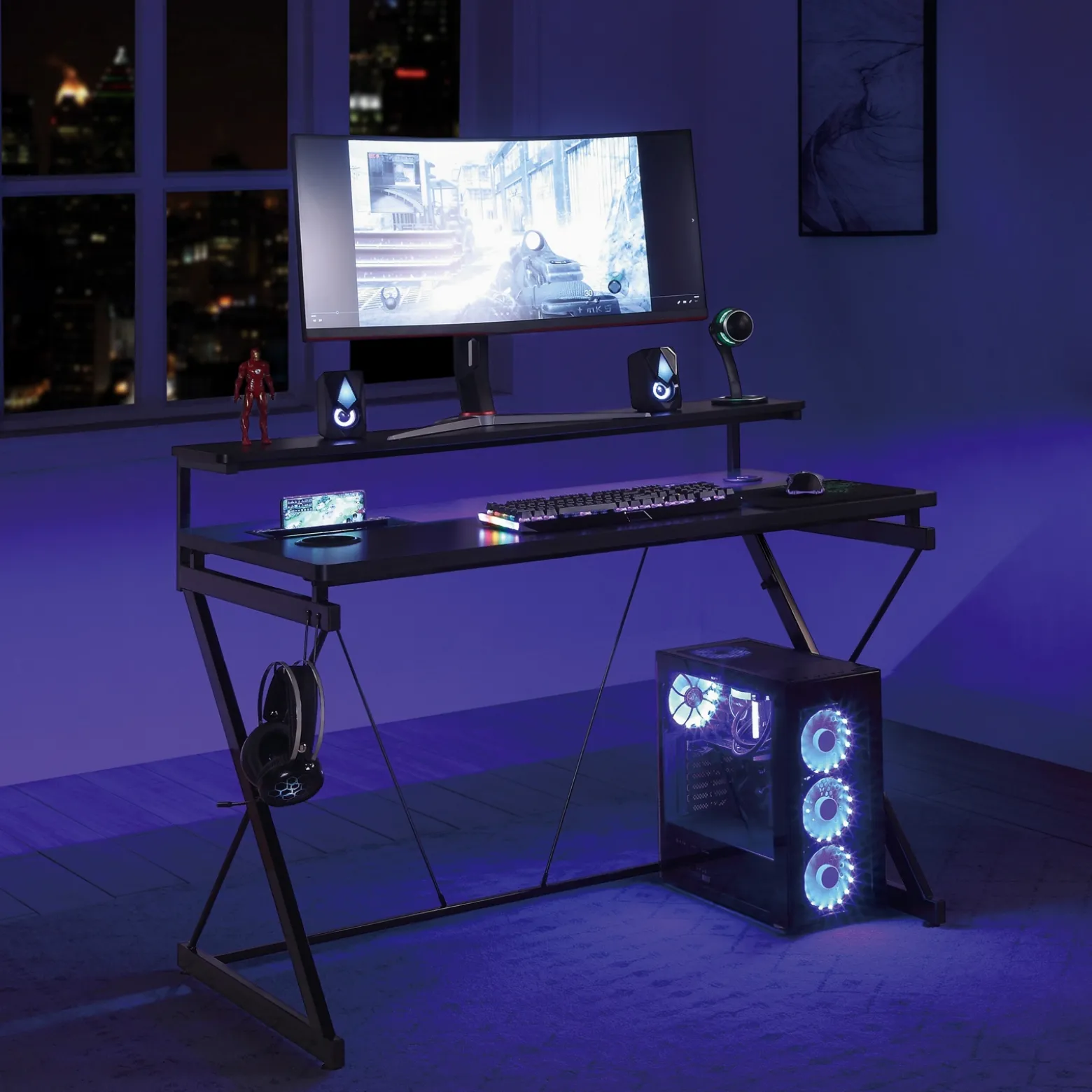DesignLab Emulator Gaming Desk - 48"Wx24"D