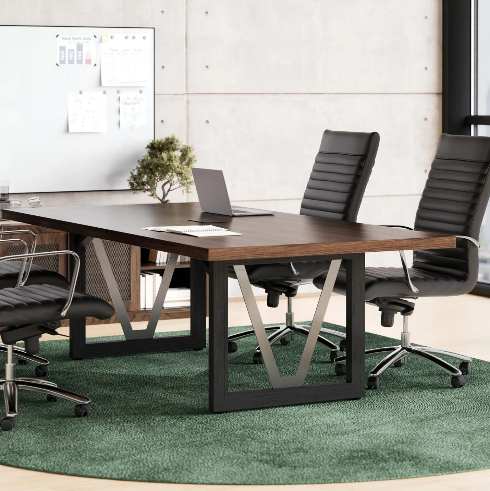 District 8' Conference Table with Power - 96"W x 48"D