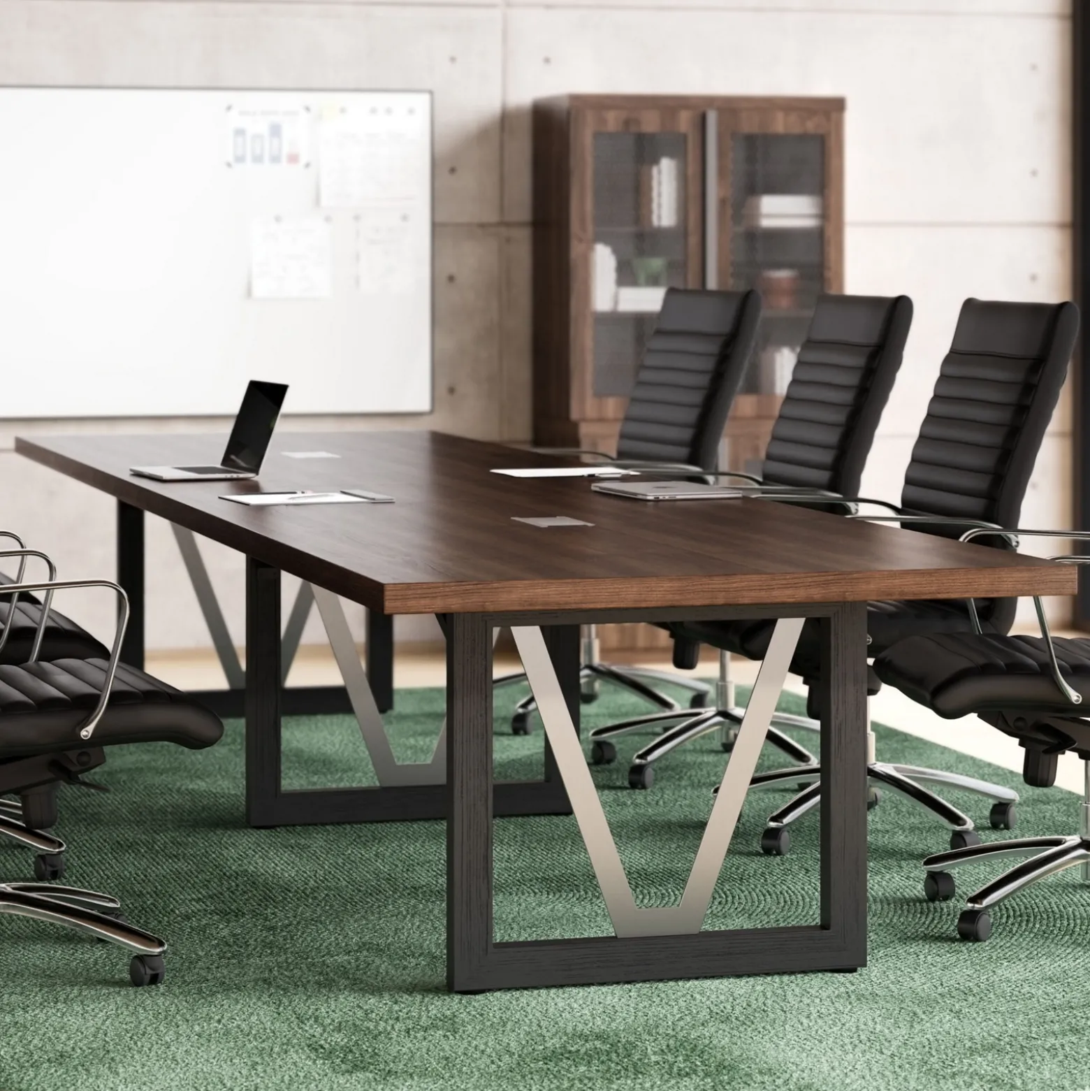 District 14' Conference Table with Power - 166"W x 48"D