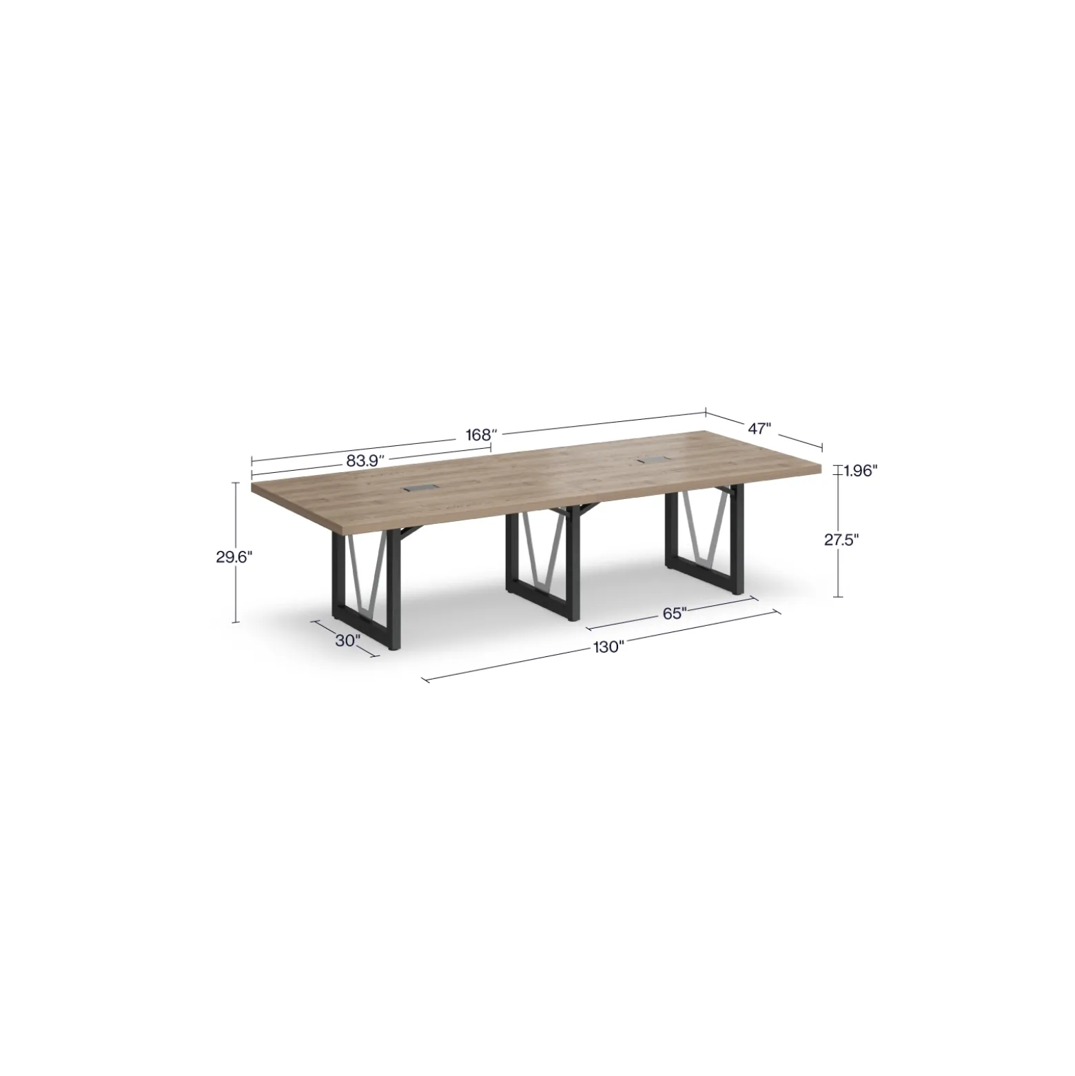 District 14' Conference Table with Power - 166"W x 48"D