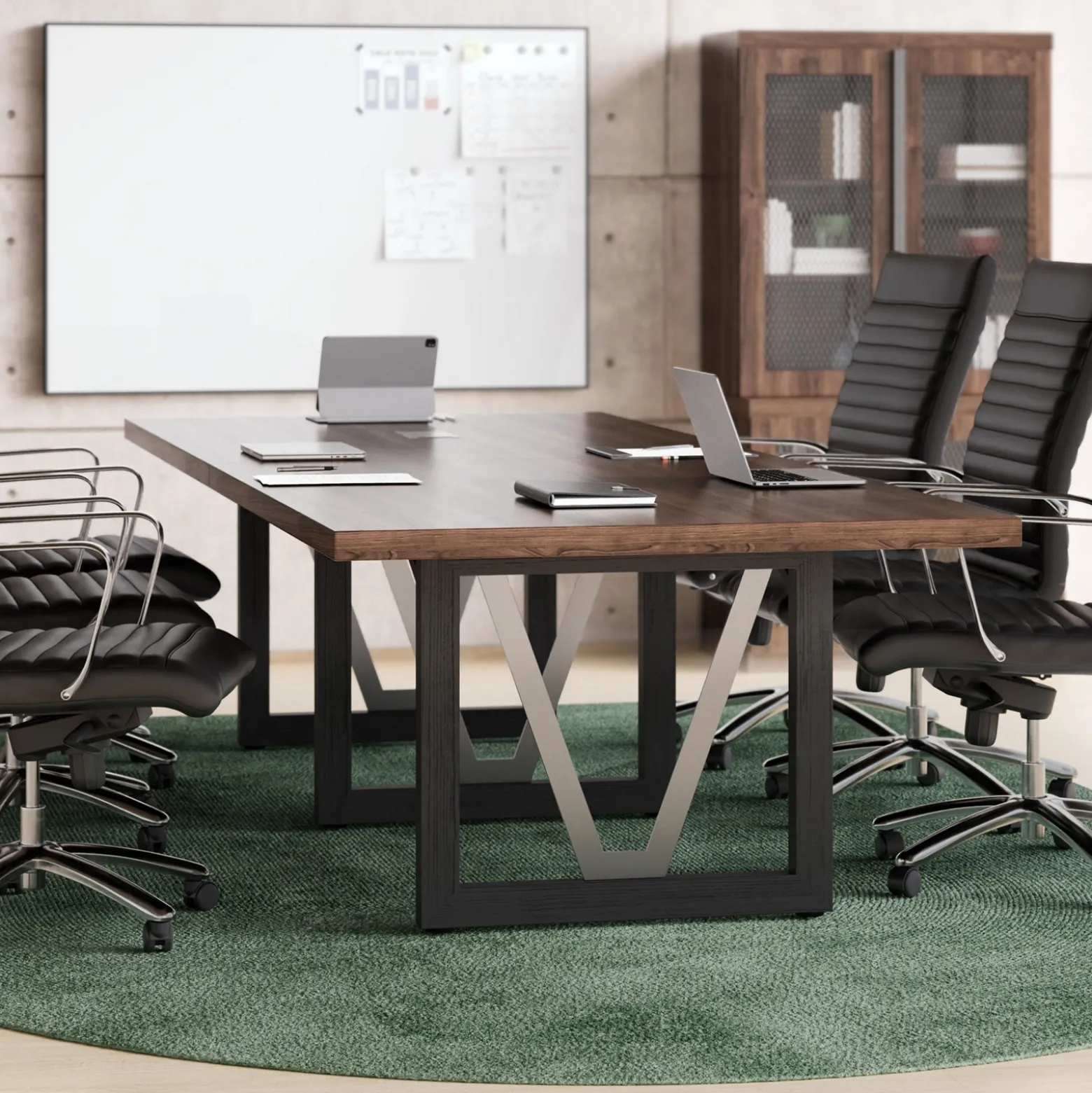 District 10' Conference Table with Power - 120"W x 48"D