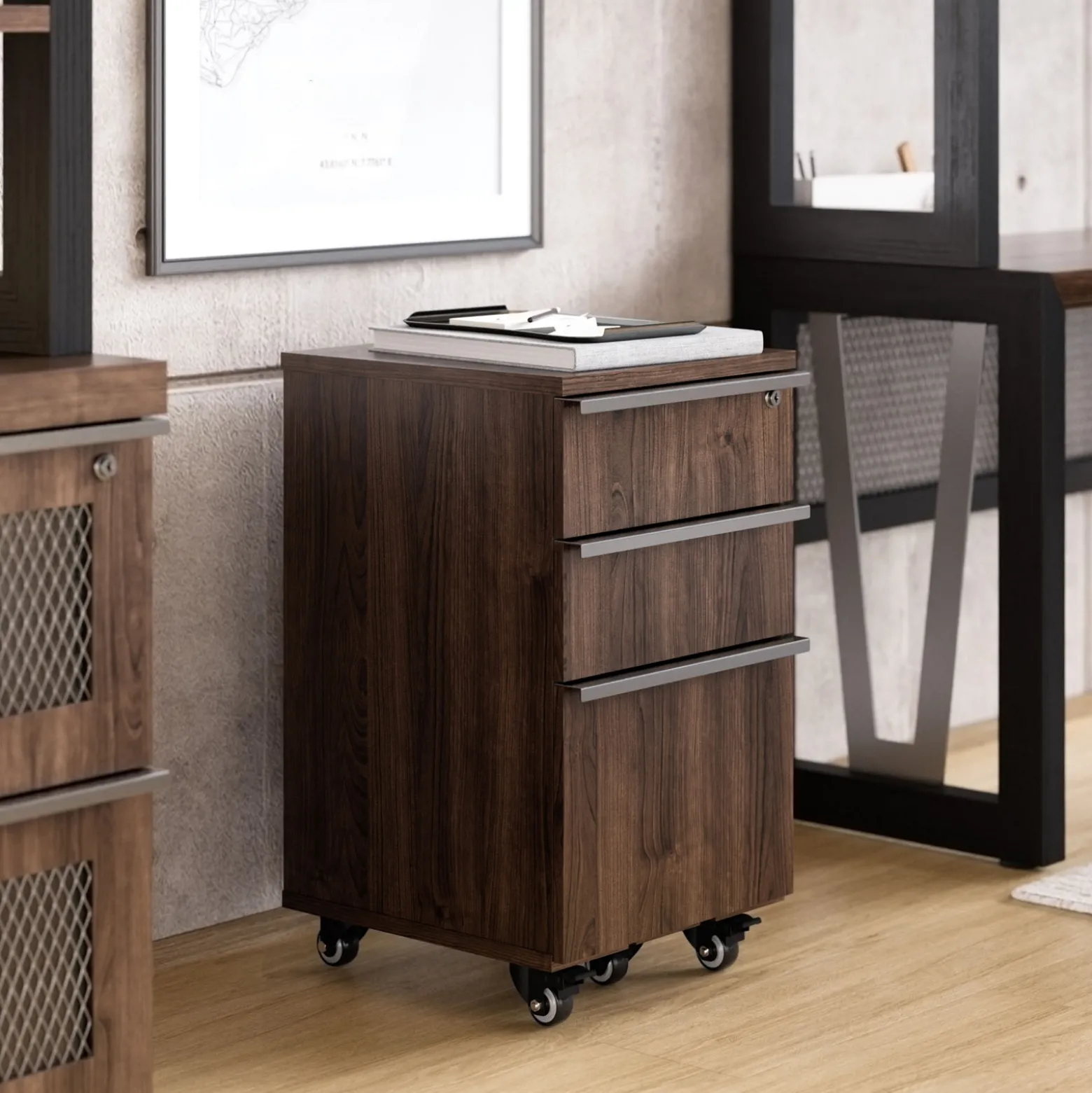 District 3 Drawer Mobile File Pedestal - 16"W x 20"D