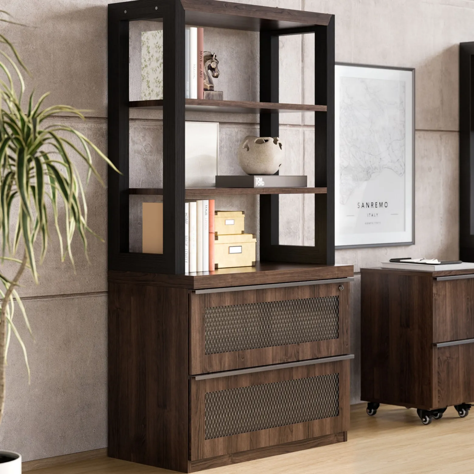 District Bookcase and Lateral File Set - 36"W x 20"D x 72"H
