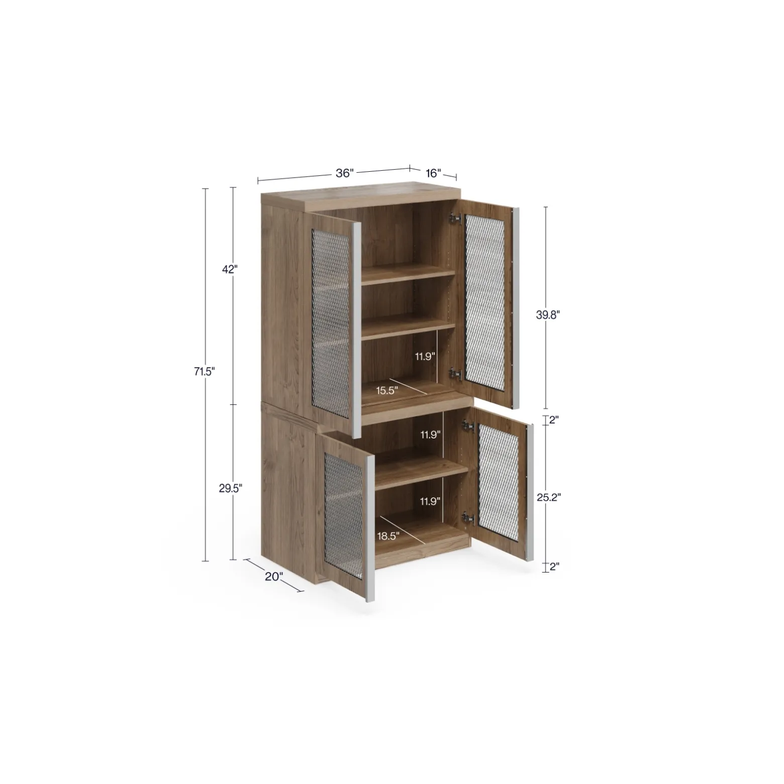 District Cabinet Set - 36"Wx71.5"H