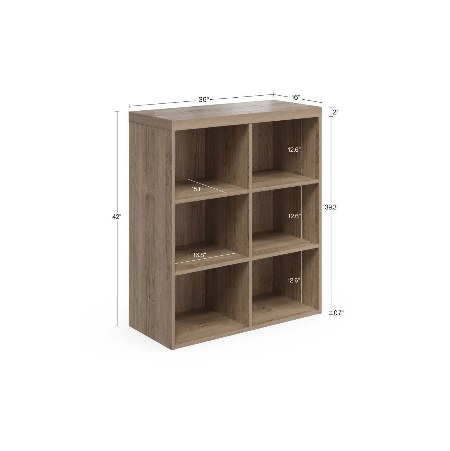 District Cube Shelving - 36"W x 16"D x 42"H