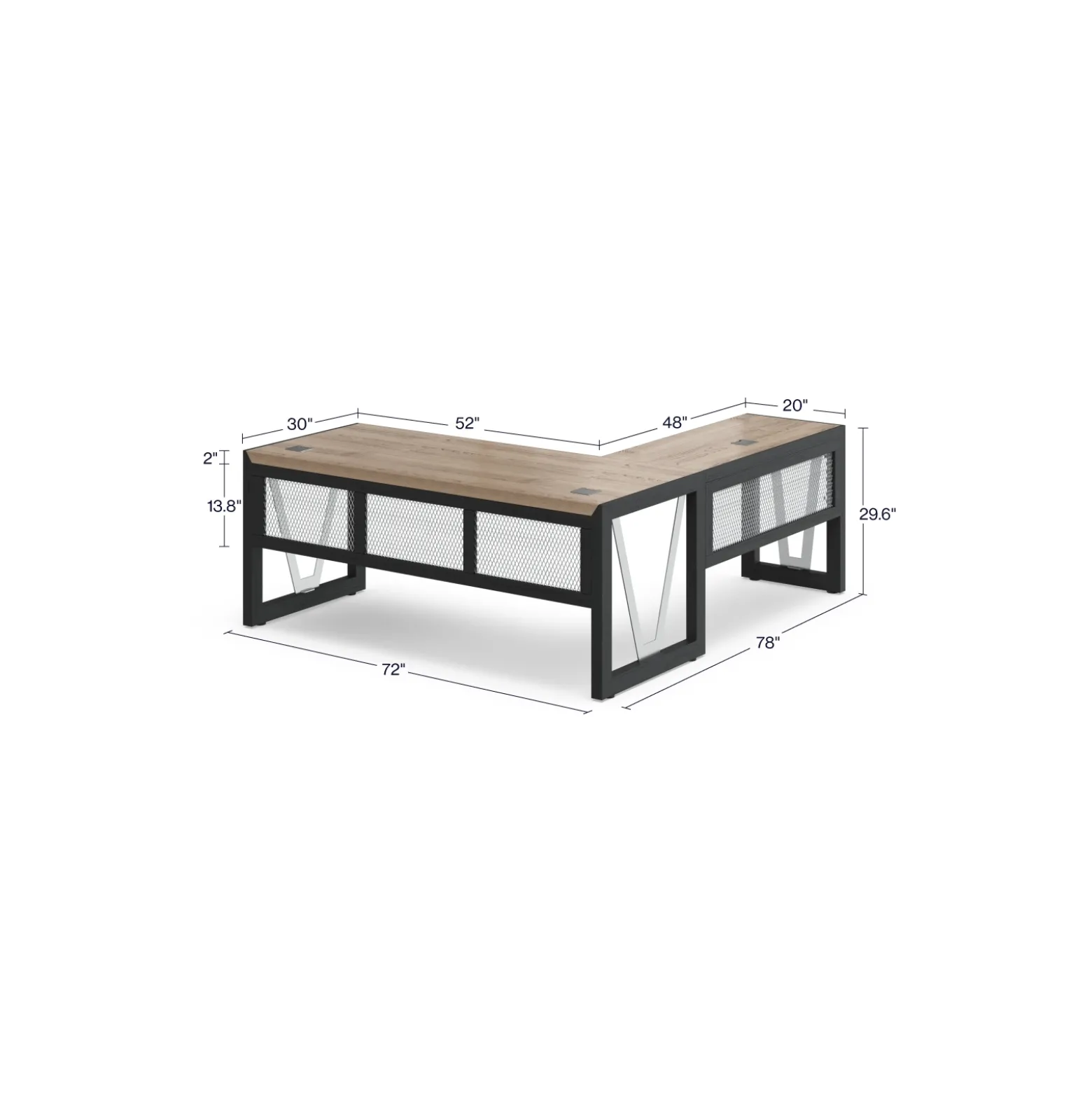 District L-Shaped Desk with Left Return - 72"W x 78"D