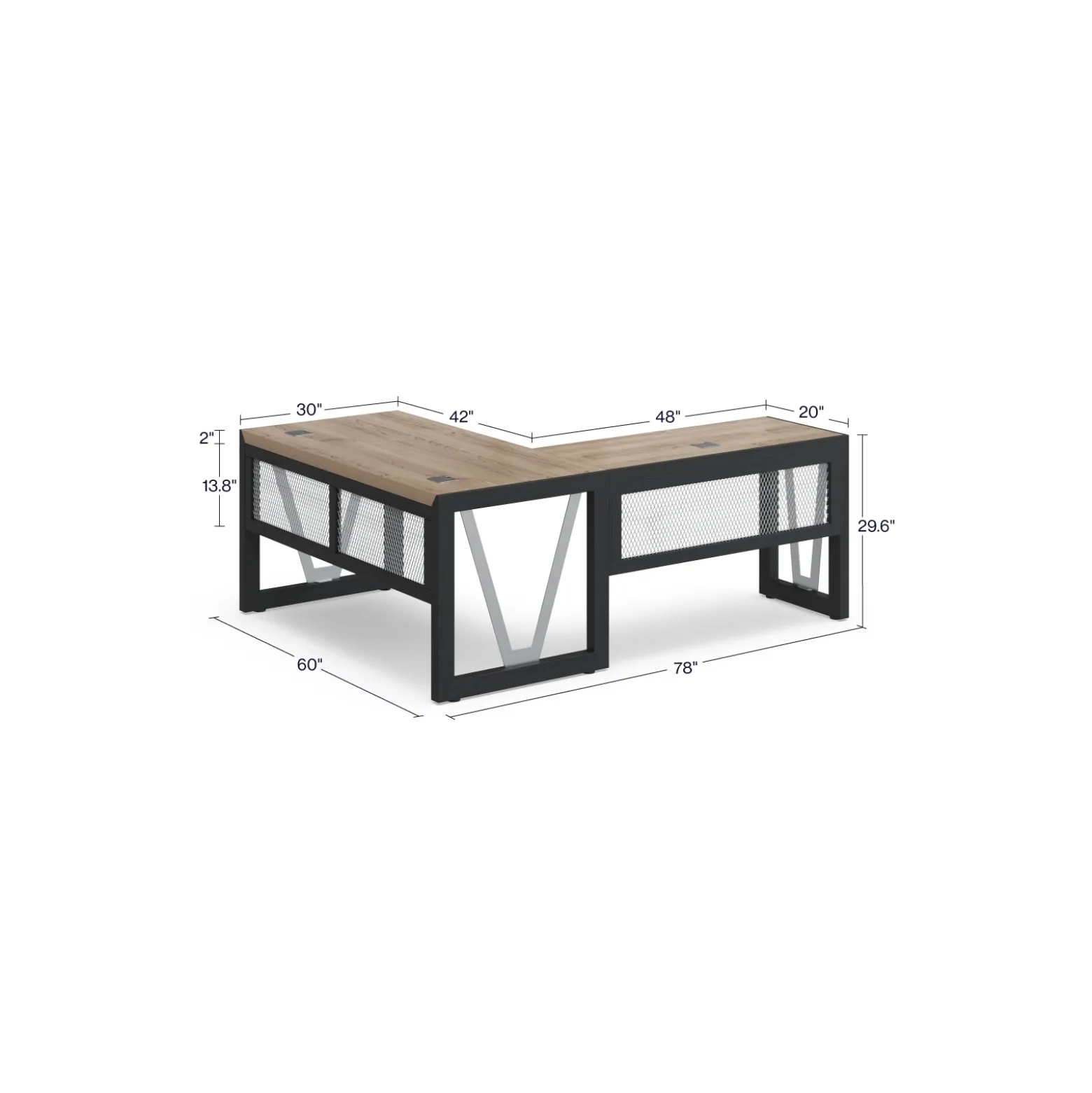 District L-Shaped Desk with Left Return - 60"W x 78"D