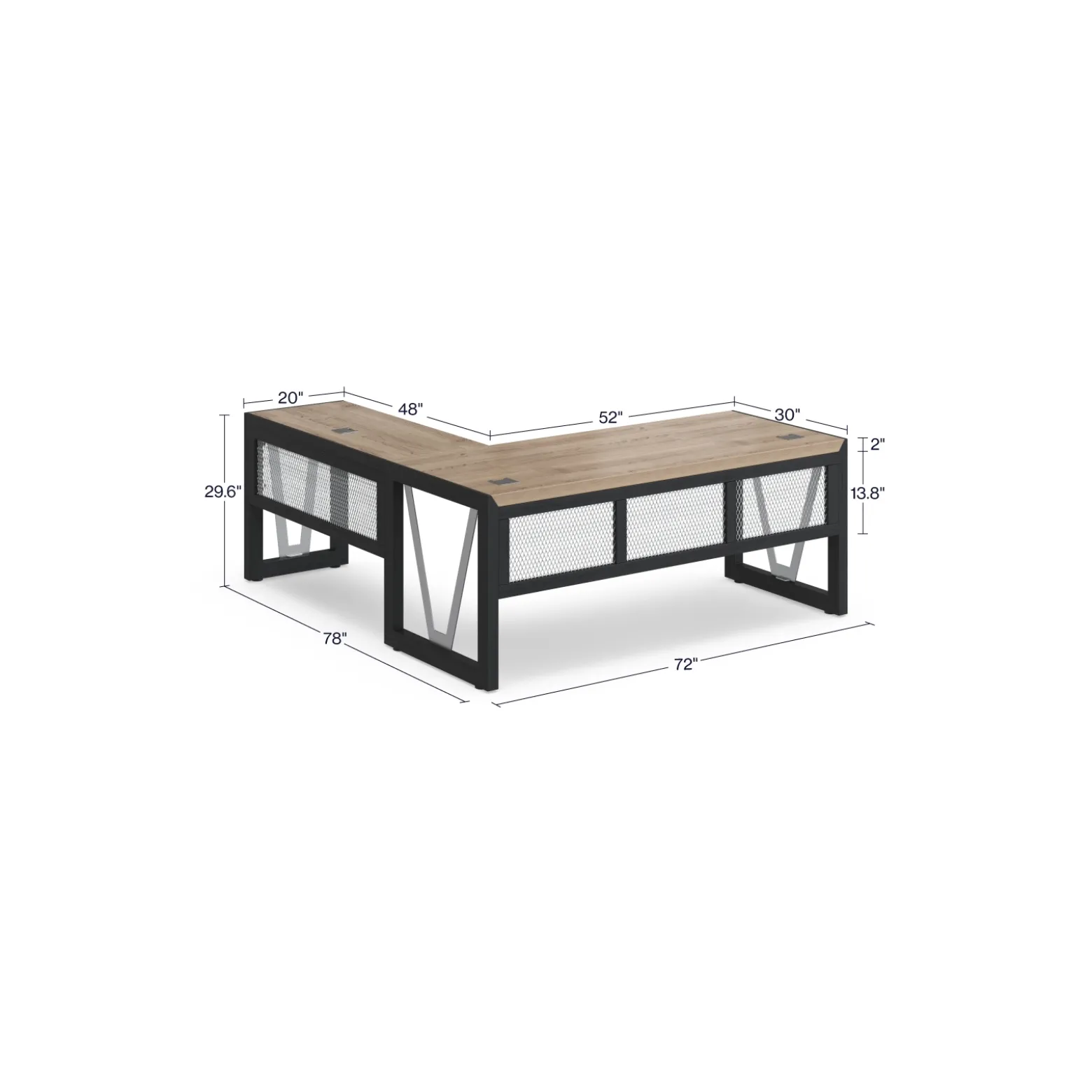 District L-Shaped Desk with Right Return - 72"W x 78"D