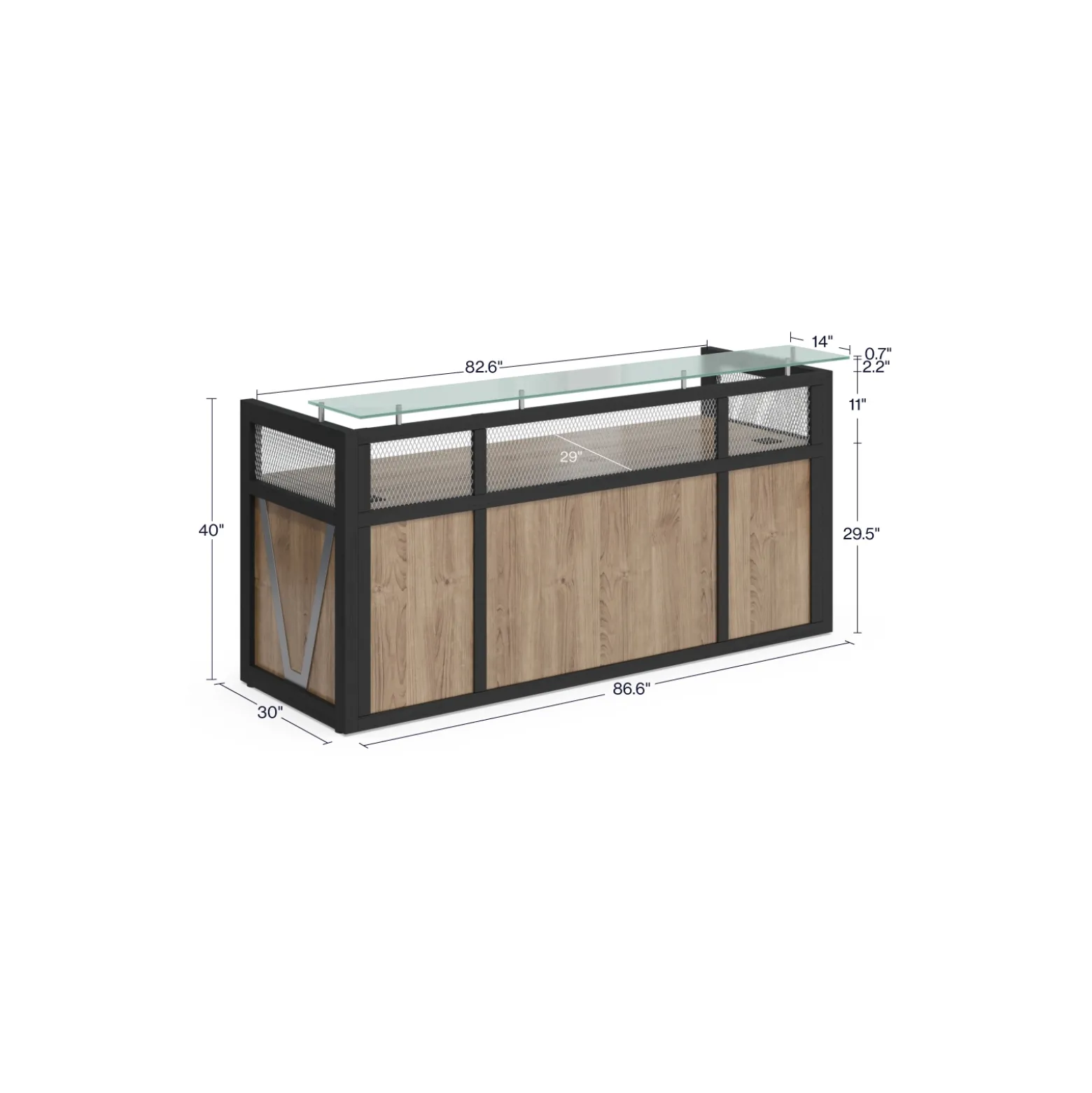 District Reception Desk - 87"W x 30"D