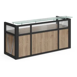 District Reception Desk with Power - 87"W x 30"D