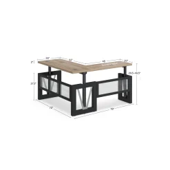 District Reversible Height Adjustable L-Shaped Standing Desk - 72