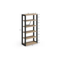 District 5-Shelf Bookcase - 36