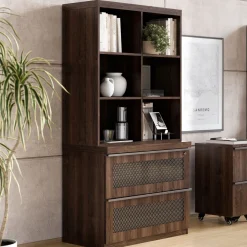 District Stacking Shelf & Lateral File Set - 36"Wx71.5"H