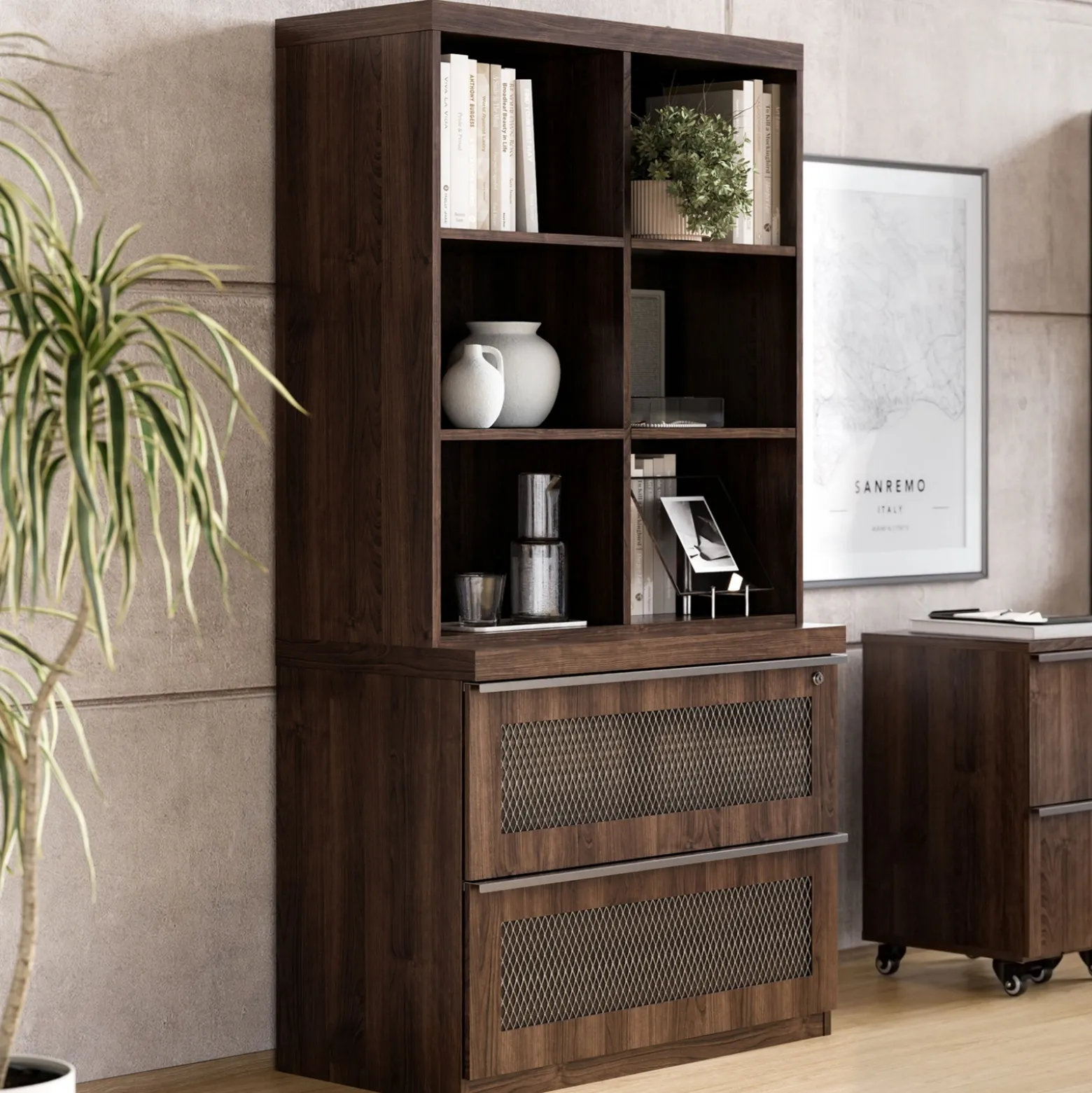 District Stacking Shelf & Lateral File Set - 36"Wx71.5"H
