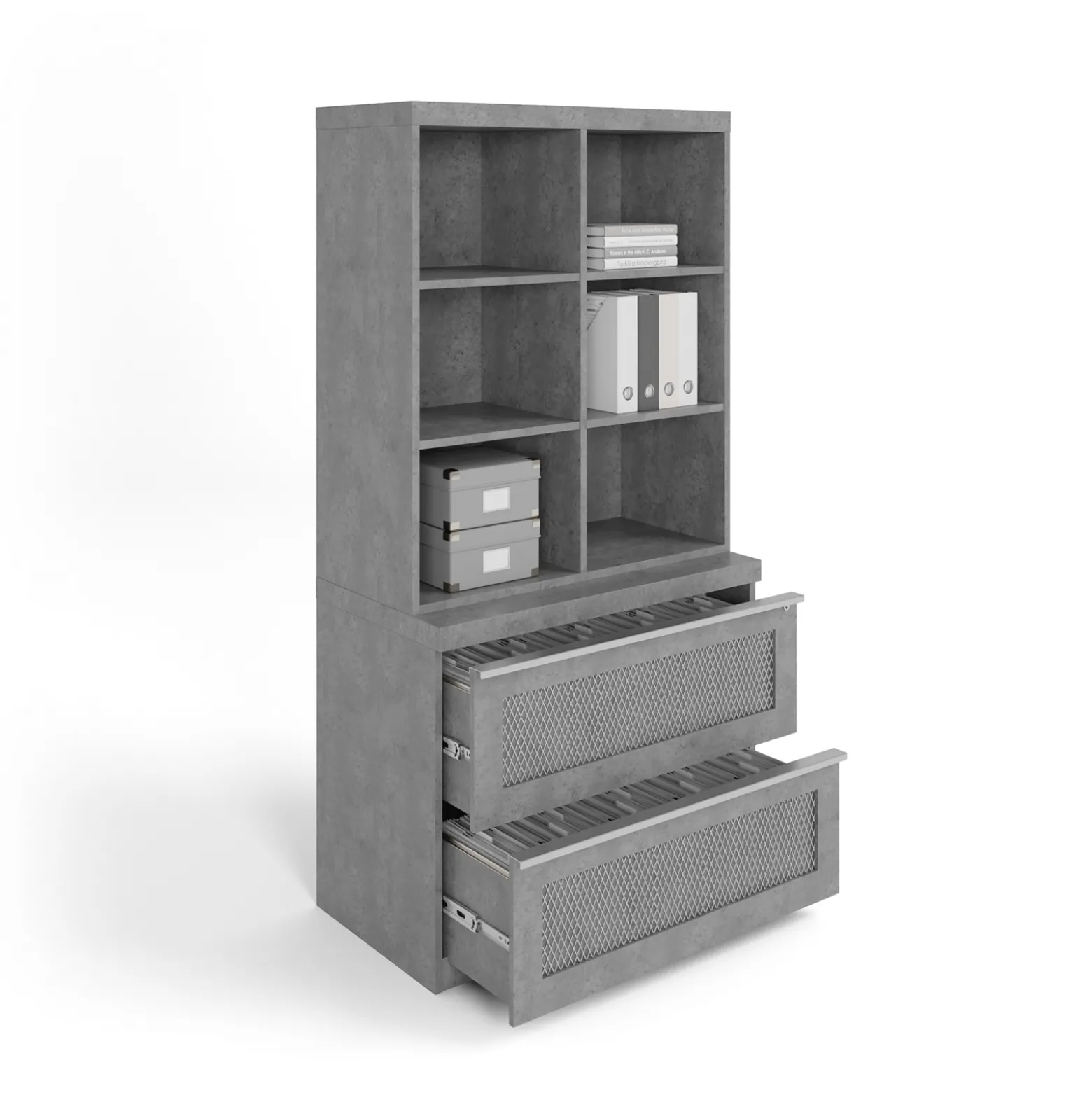 District Stacking Shelf & Lateral File Set - 36"Wx71.5"H